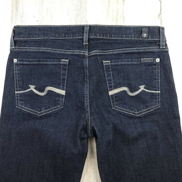 7 for all Mankind Women’s Jeans Bootcut Blue Dark Size 30 (32x31)EUC - Picture 9 of 11